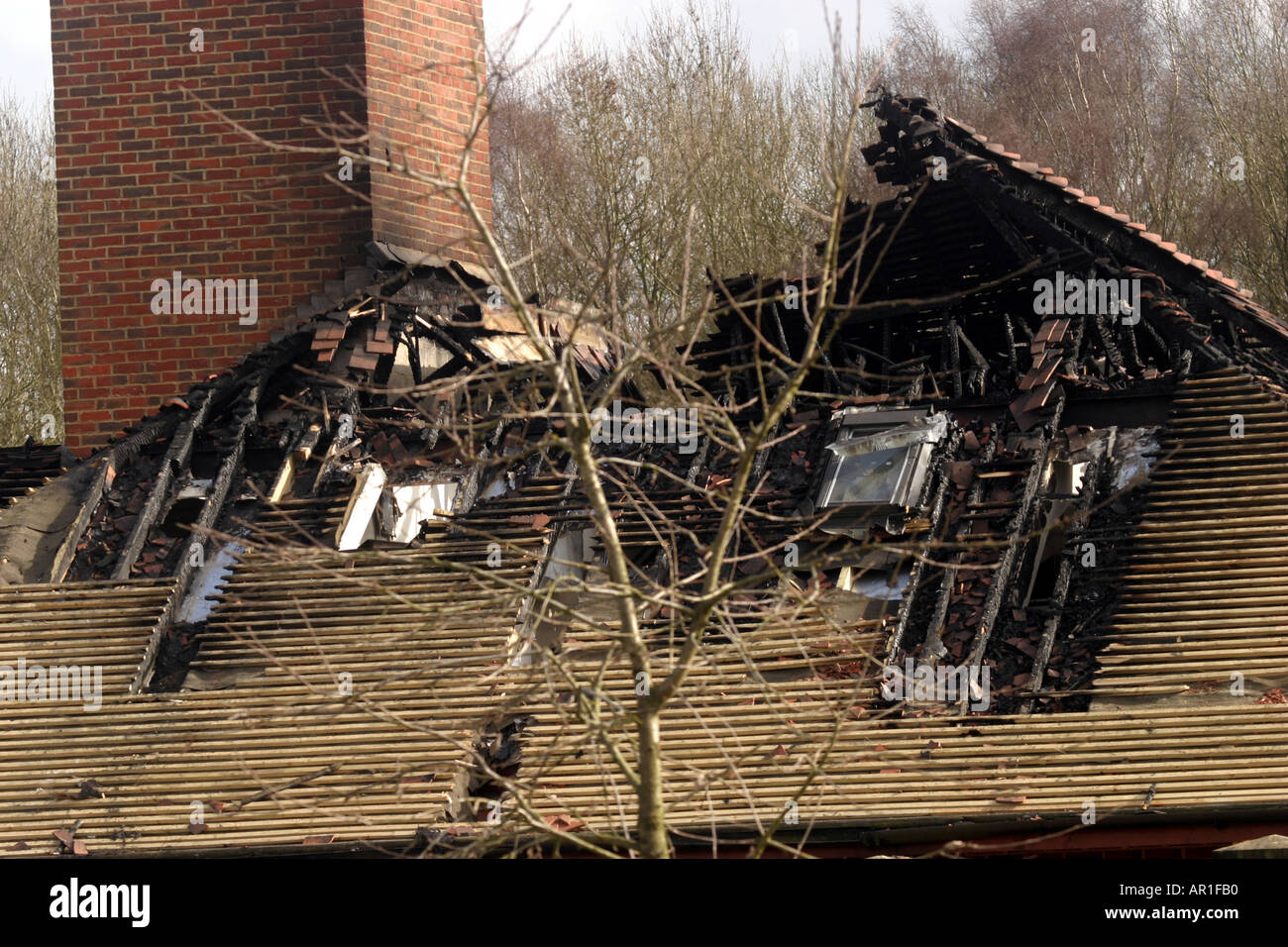 Fire damage at Basingstoke Crematorium Stock Photo Alamy