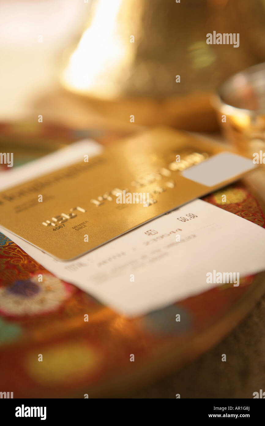 Credit Card with a receipt Stock Photo - Alamy