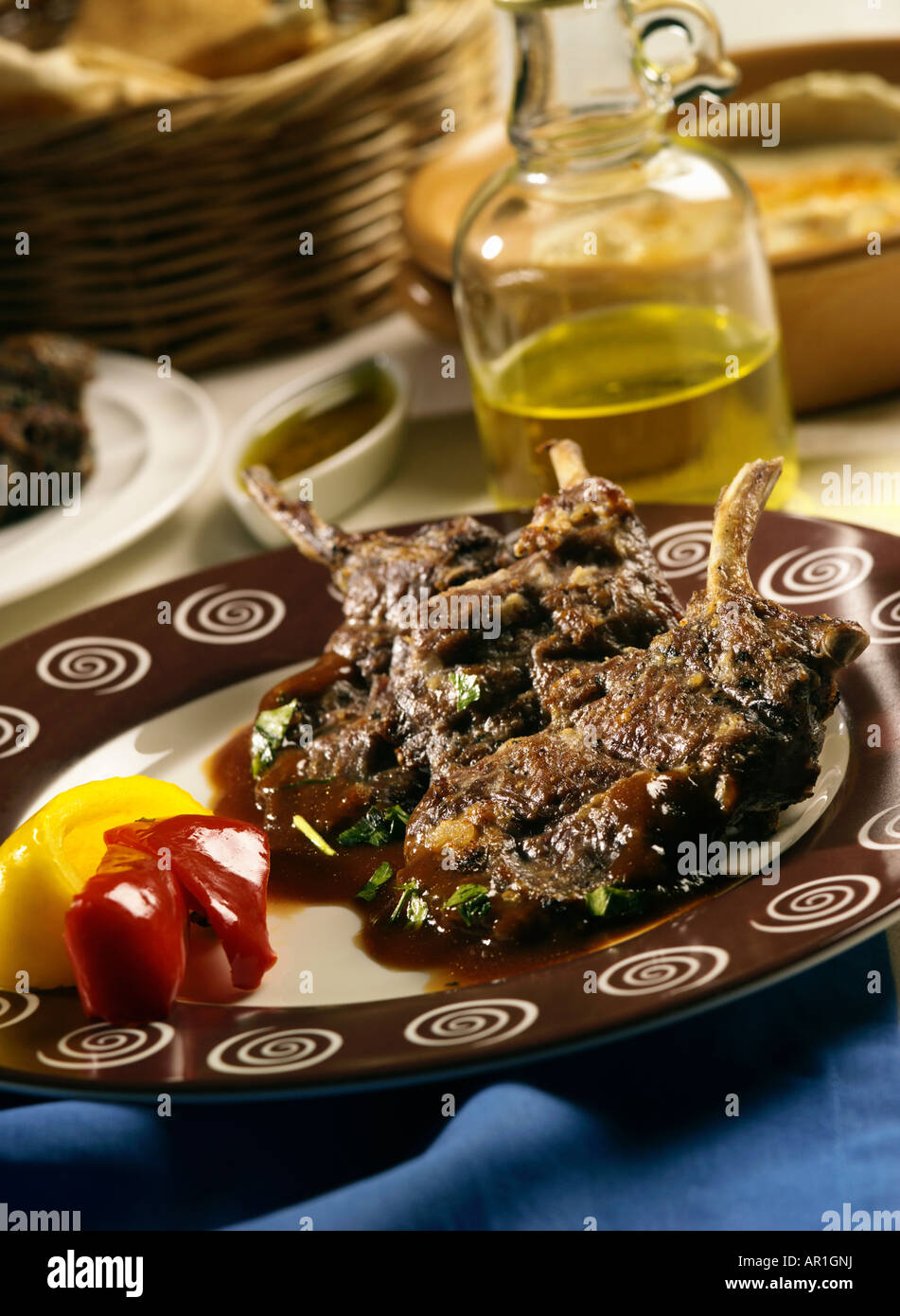 Arabic Food Lamb Chops Stock Photo Alamy