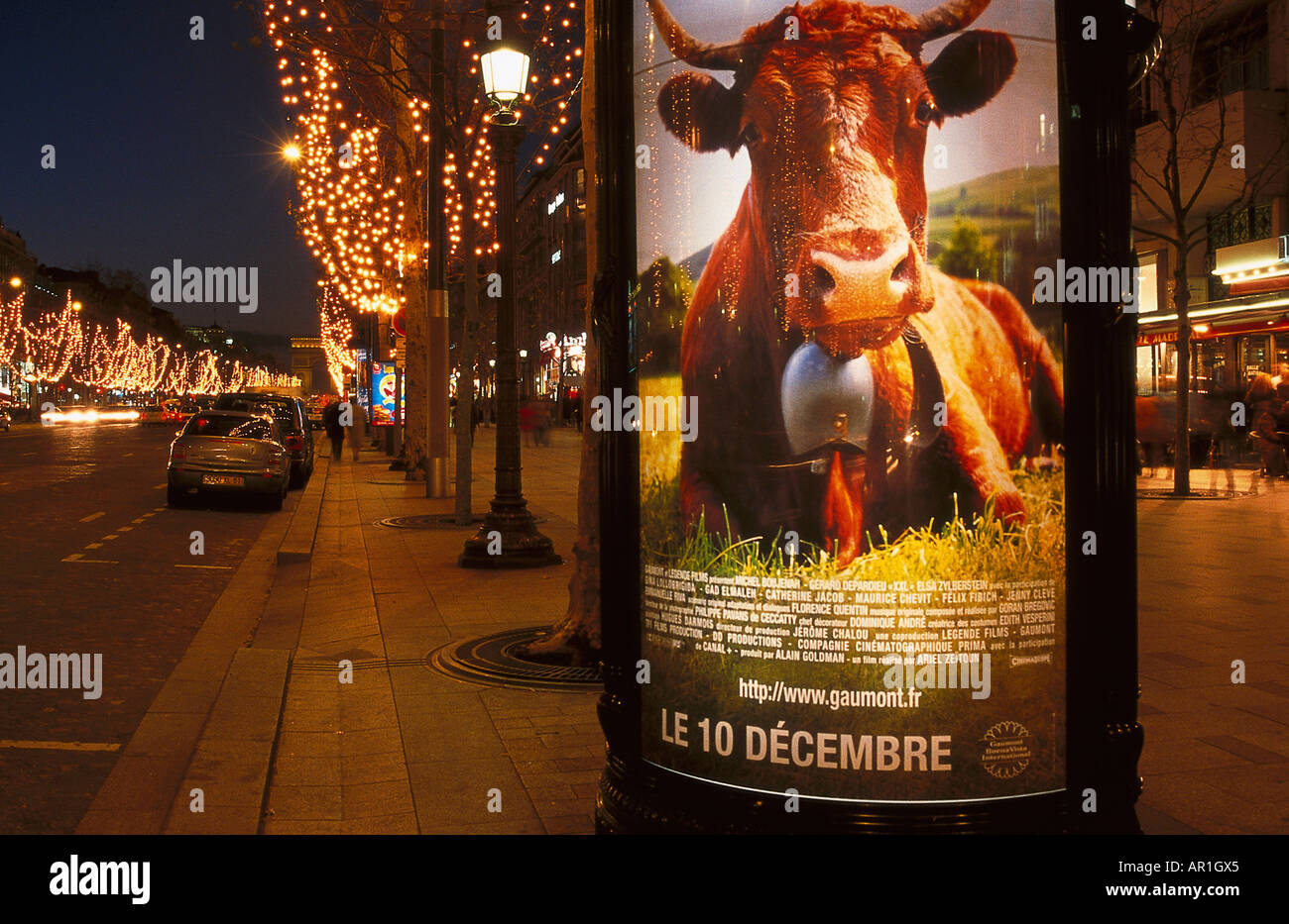 Plakat, Champs Elysée, Paris Frankreich Stock Photo