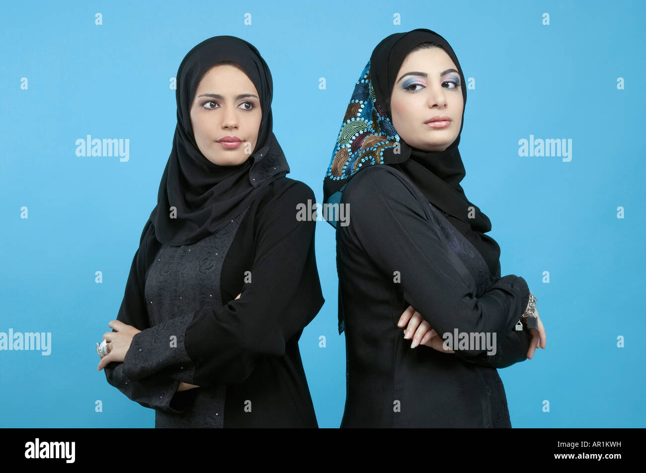 Two Arab Ladies angry with each other Stock Photo