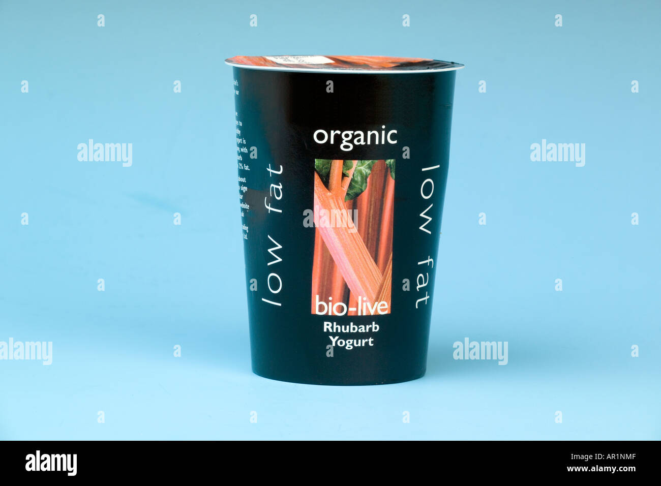 Healthy Bio Live Rhubarb Yogurt packaging Stock Photo Alamy