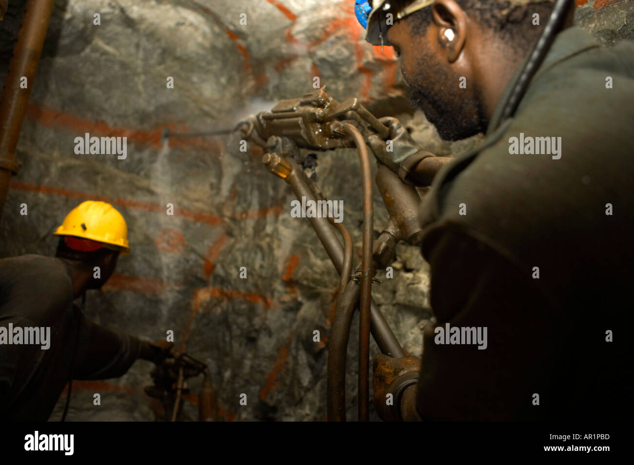 Goldmine drilling 3km underground, Gauteng, South Africa Stock Photo Alamy