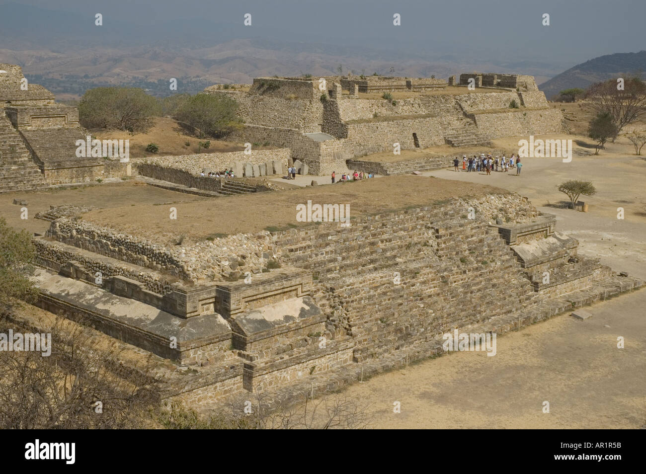 MEXICO Oaxaca Monte Alban orig 200 BC Edifices L M &O Stock Photo