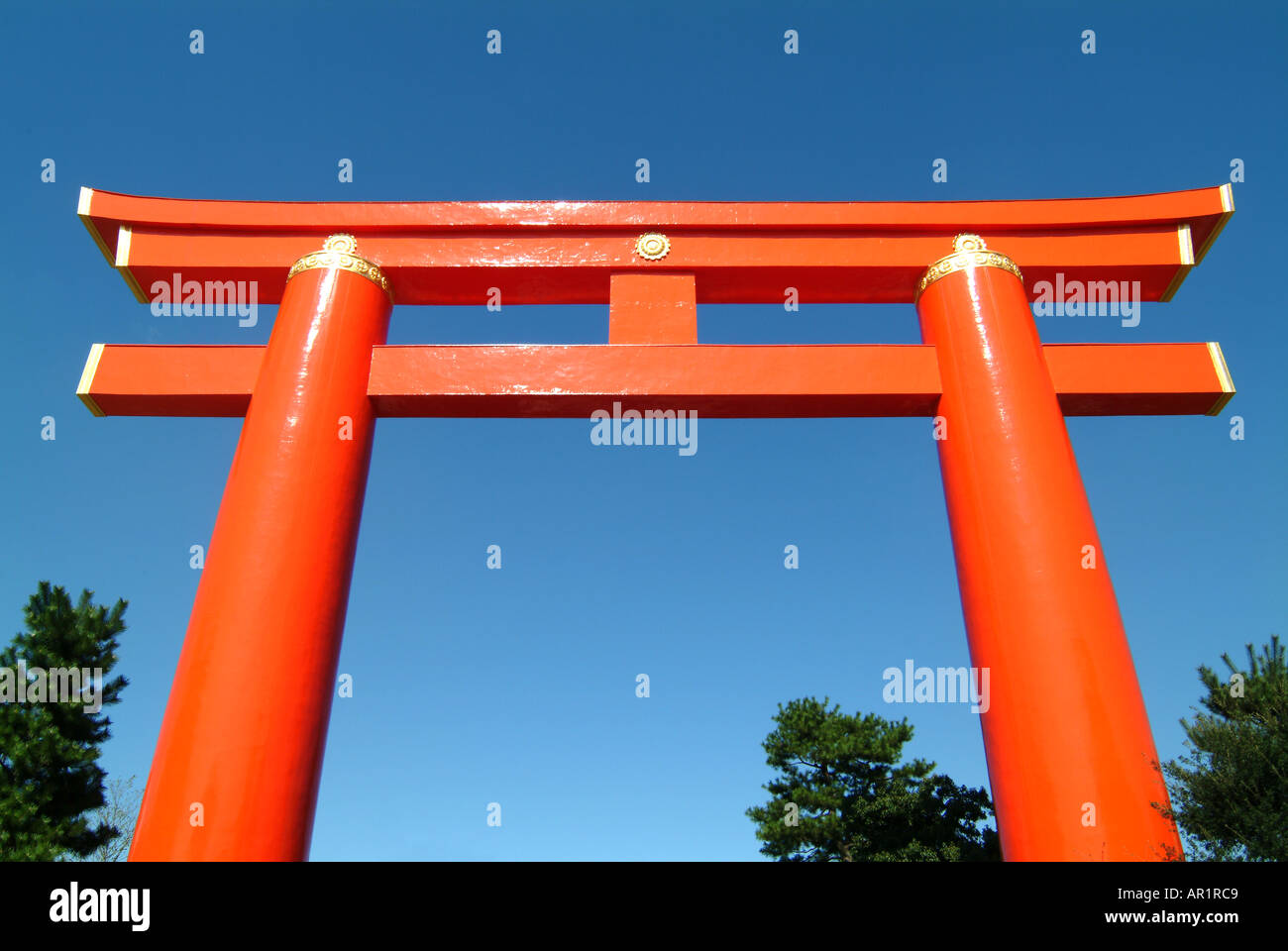 Heian Shrine torii gate Kyoto Japan Stock Photo - Alamy