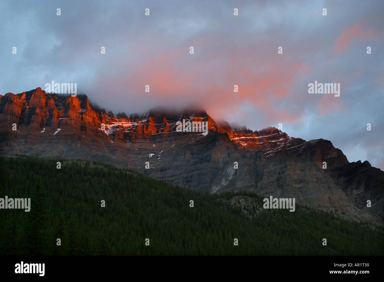 Mountain sunrise Early morning sunrise at Banff National Park, Alberta, Canada, North America Canadian Rockies Stock Photo