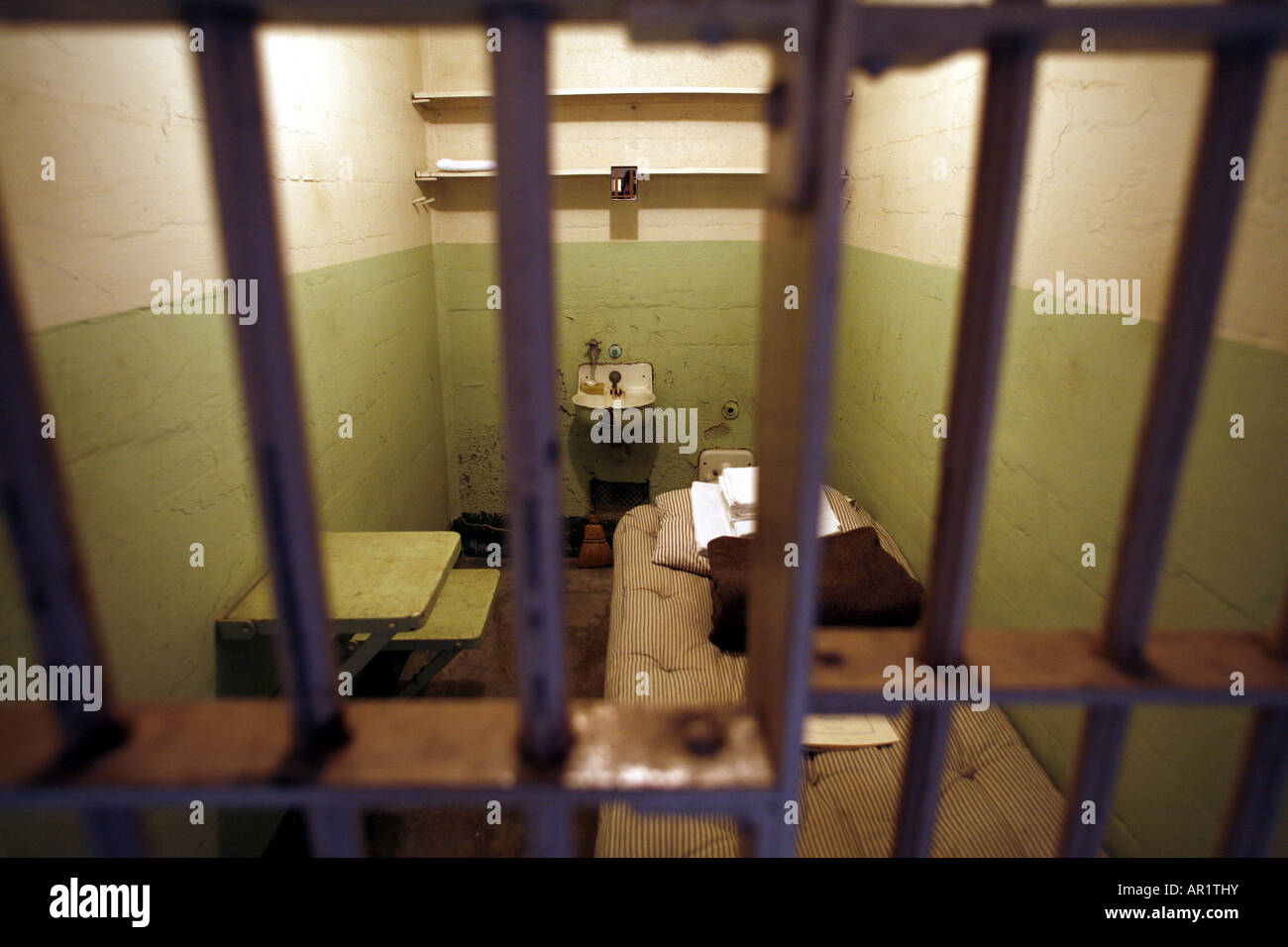 Prison Cell, Alcatraz, San Francisco, California, USA Stock Photo