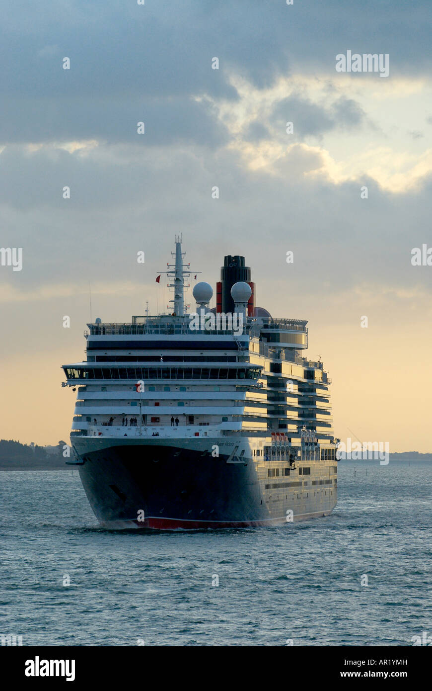 The Carnival Cruises Cunard cruise liner "Queen Victoria" arrives in