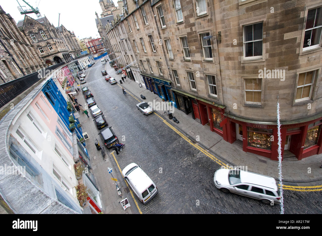 West Bow Street in Edinburgh Scotland December 8 2007 Stock Photo Alamy