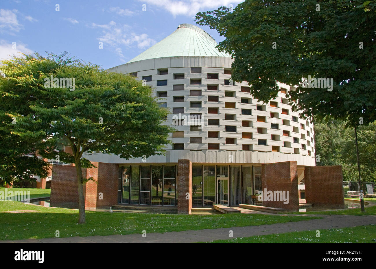 Summer view of the Meeting House building University of Sussex Falmer