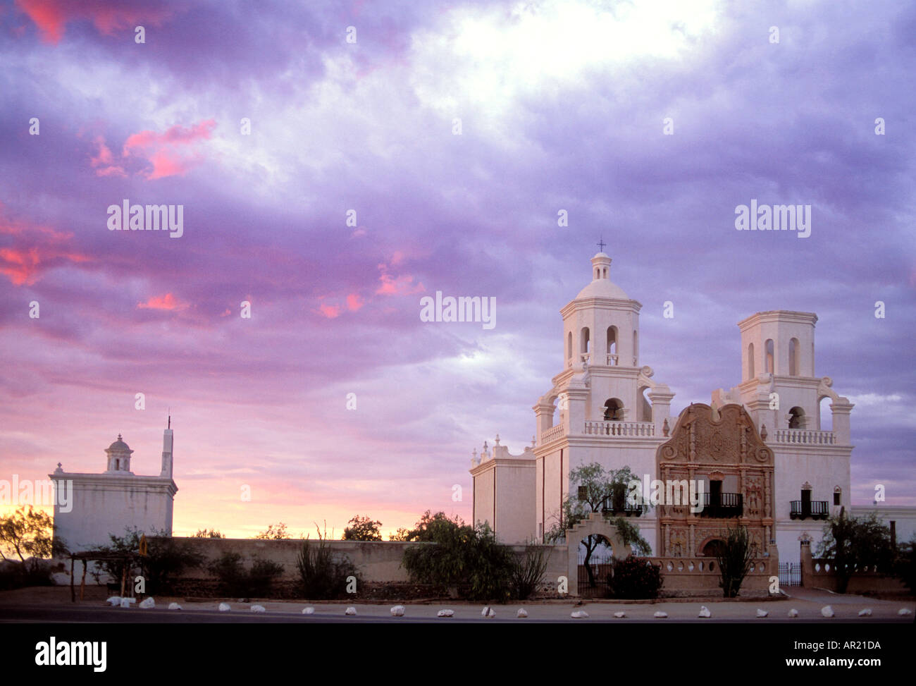 San Xavier Mission Del Bac Tucson Arizona USA Stock Photo - Alamy