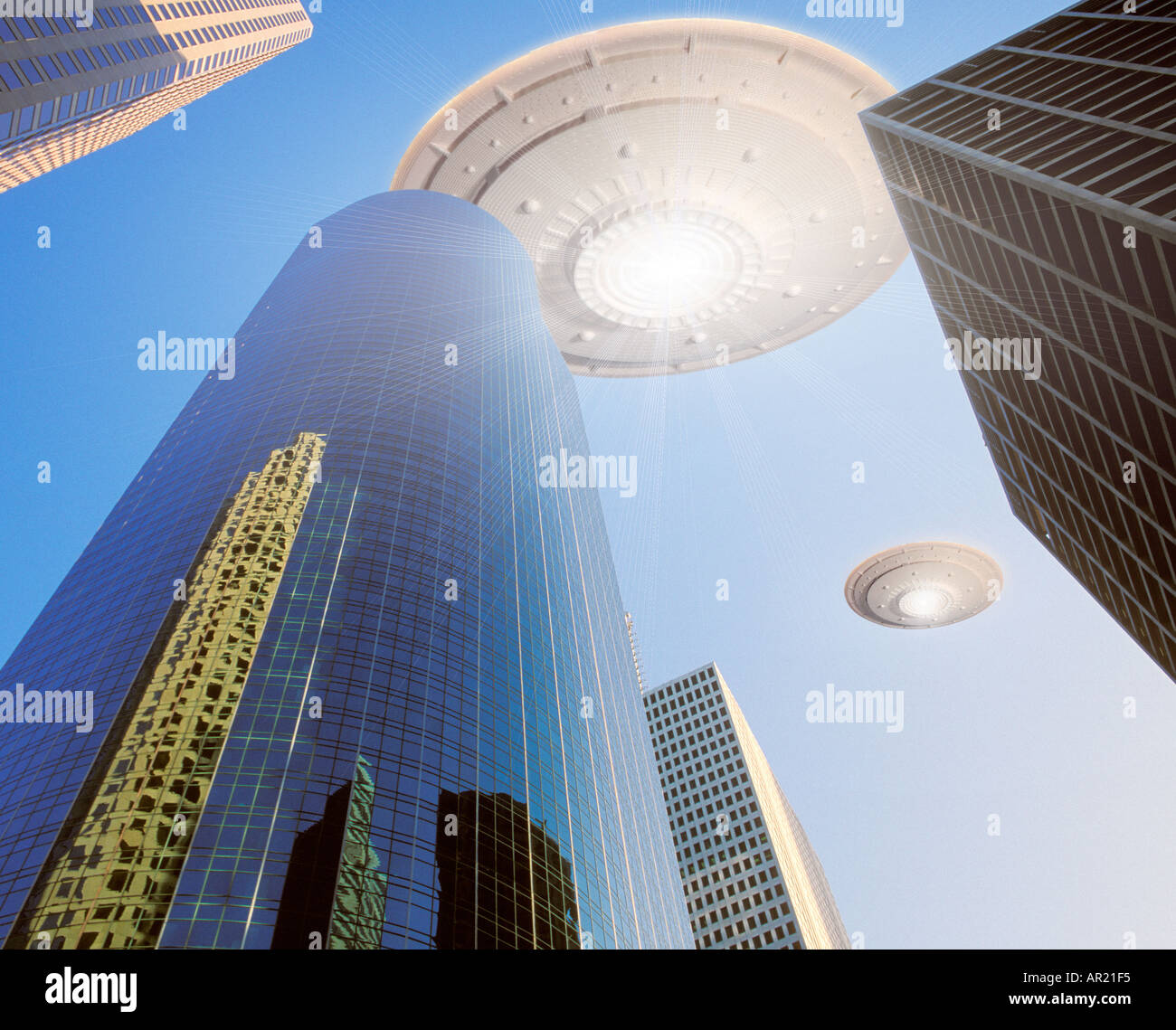 UFO sighting near buildings Stock Photo - Alamy