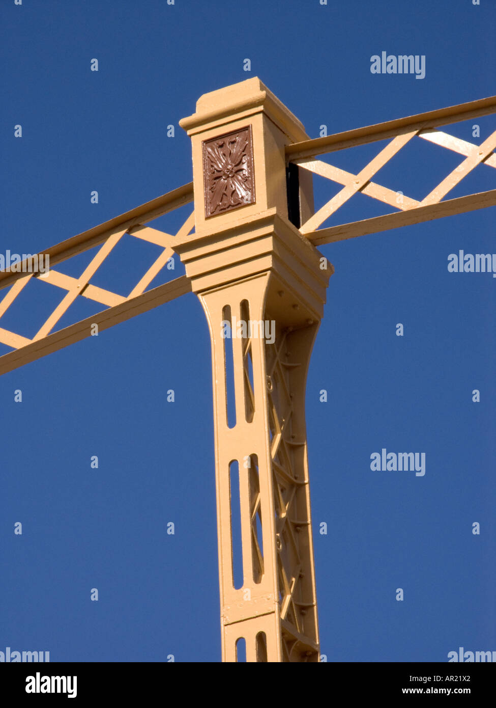 Industrial gas tank support tower structure London Stock Photo
