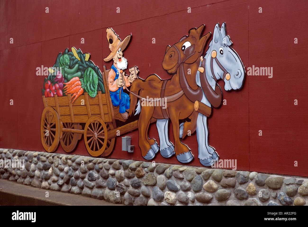 farm scene depicted on side of Remlinger Farms building Carnation