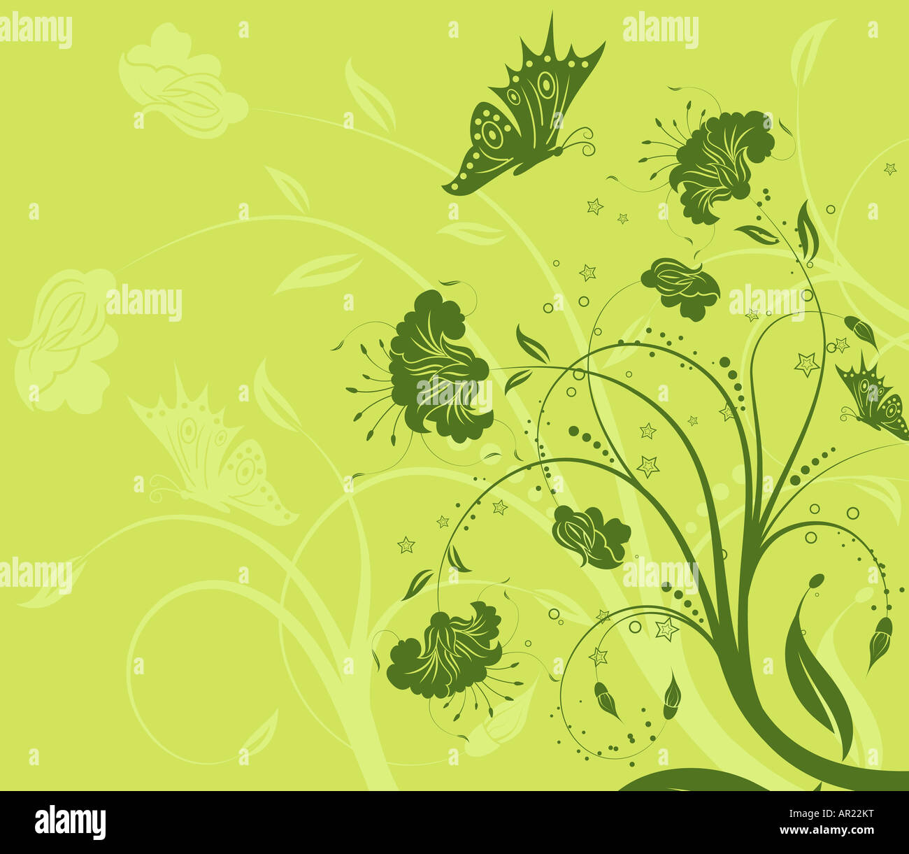 Abstract flower background with butterfly Stock Photo - Alamy