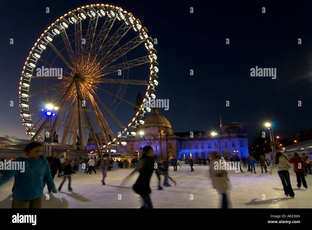 Cardiff winter wonderland ice skating hires stock photography and