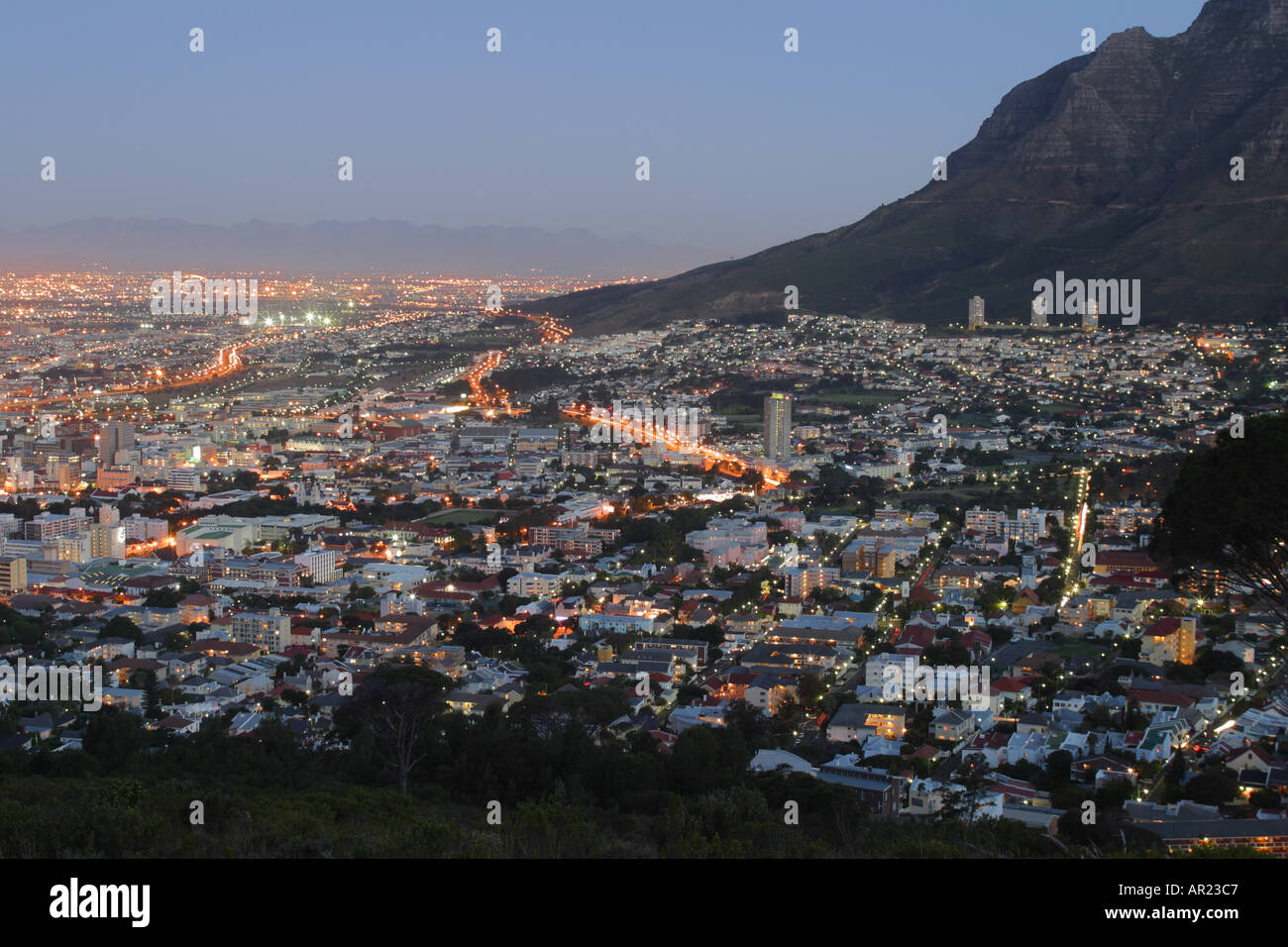 Cape Town City at night South Africa Stock Photo - Alamy