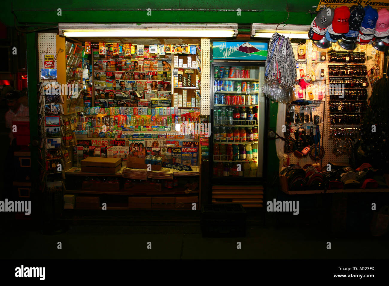 A New York City newspaper stand or kiosk Stock Photo