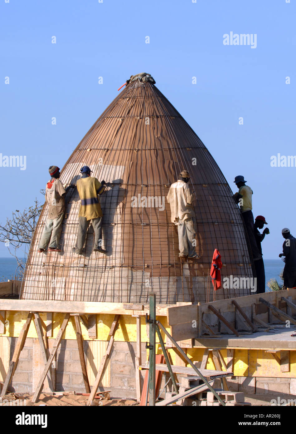 "Coco Ocean Hotel" during construction, The Gambia, West Africa Stock
