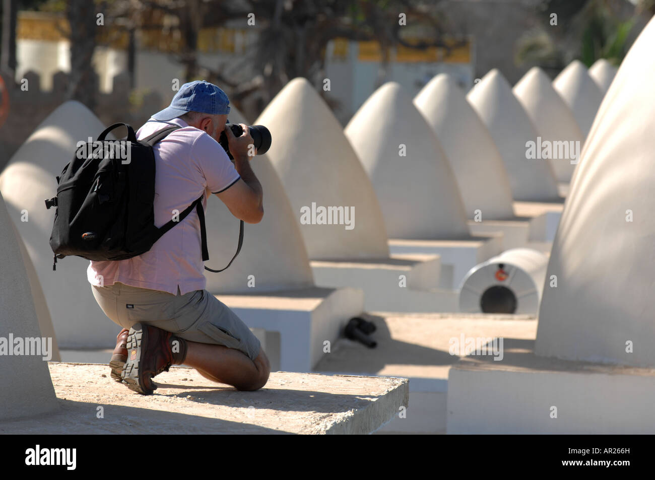 Travel photographer at work on location Stock Photo