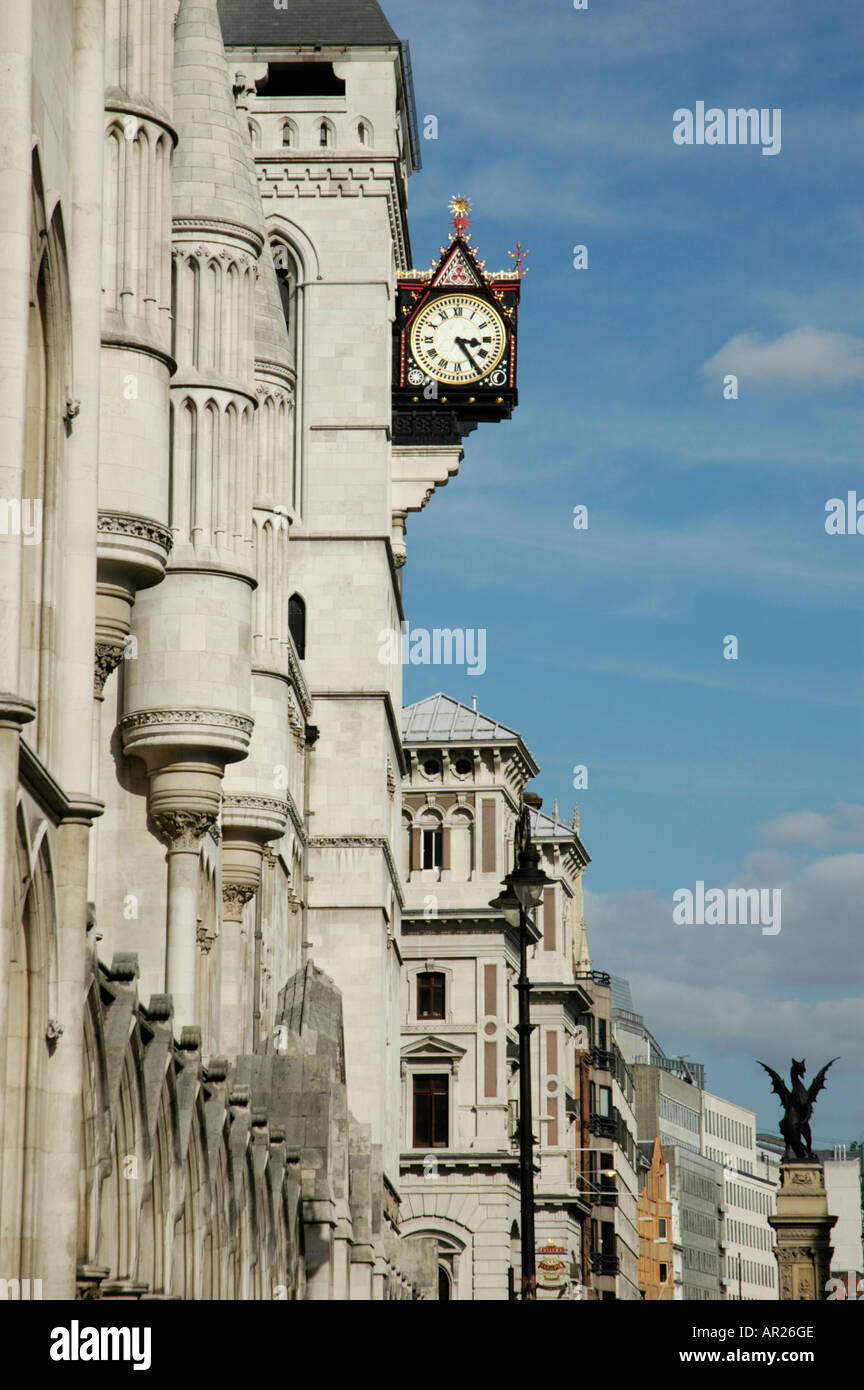 The Royal Courts of Justice and Fleet Street London England Stock Photo