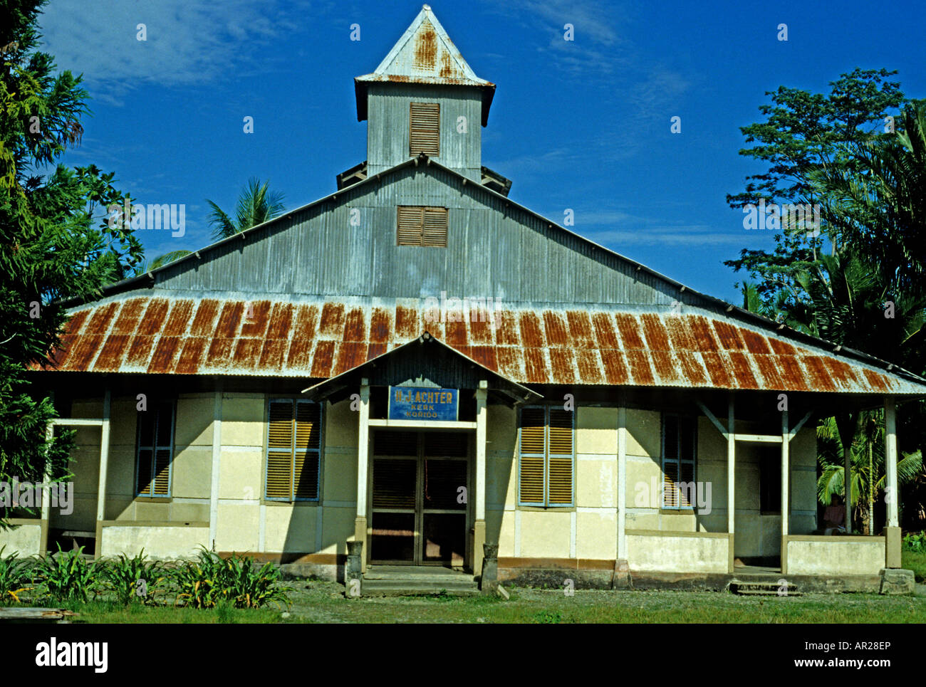 School Biak Irian Jaya Indonesia New Guinea Supiori Korido Stock Photo