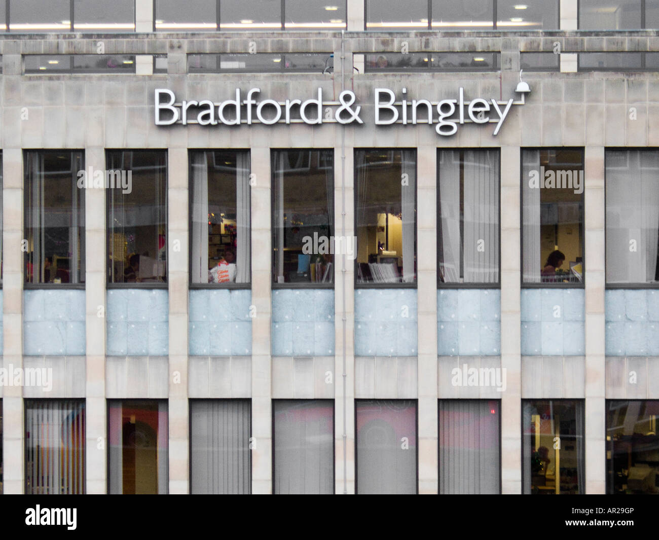 Bradford & Bingley head office in Bingley on the day the building