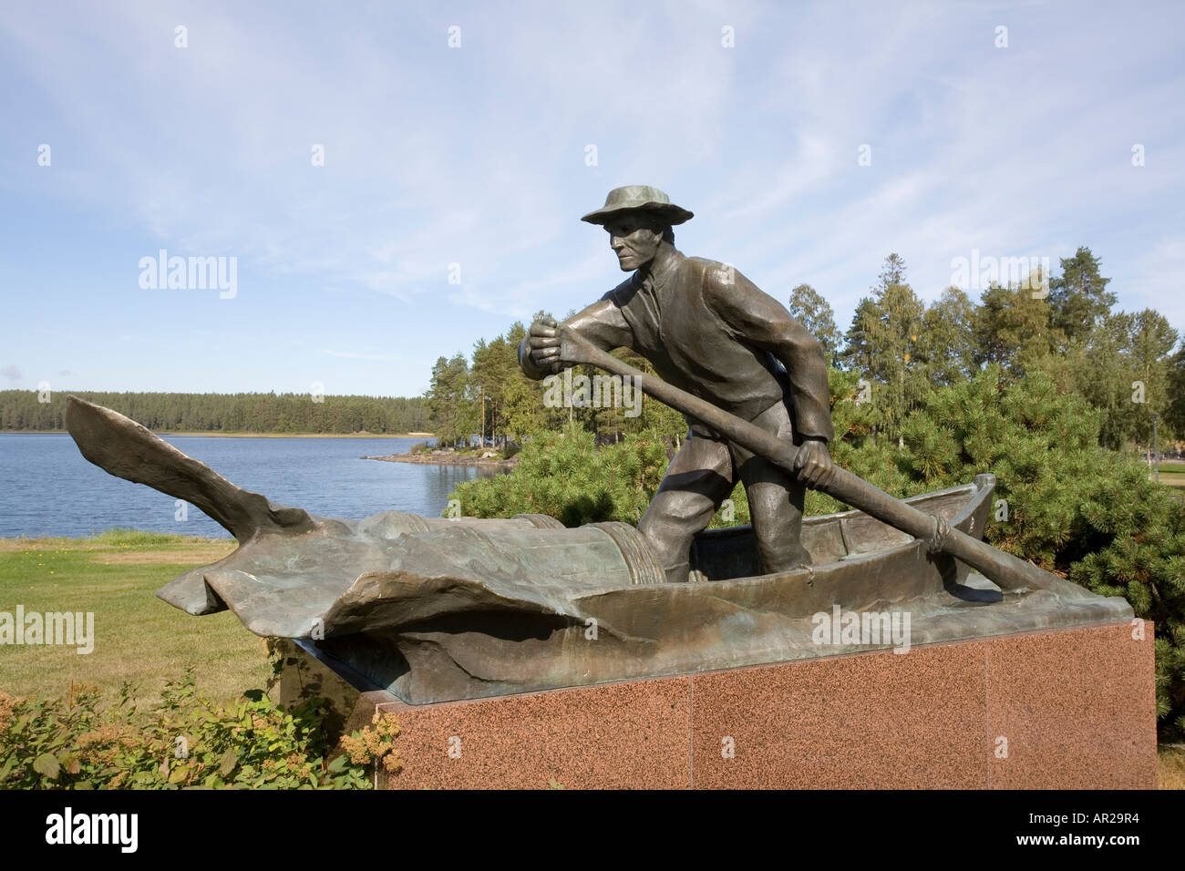 Tervansoutaja statue, Kuhmo Finland Stock Photo