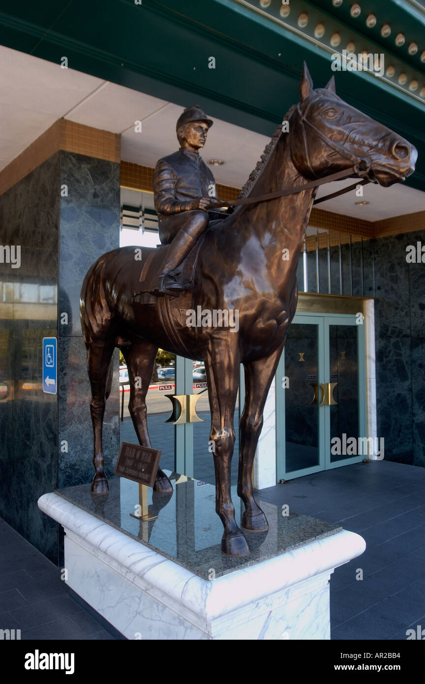 Statue of Man O War at entrance to Hilton Hotel Race and Sports Book Las Vegas  Stock Photo