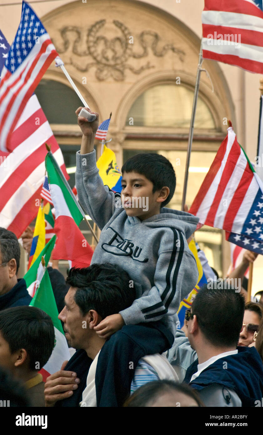 Immigration Rally in New York City in April 2006 Stock Photo