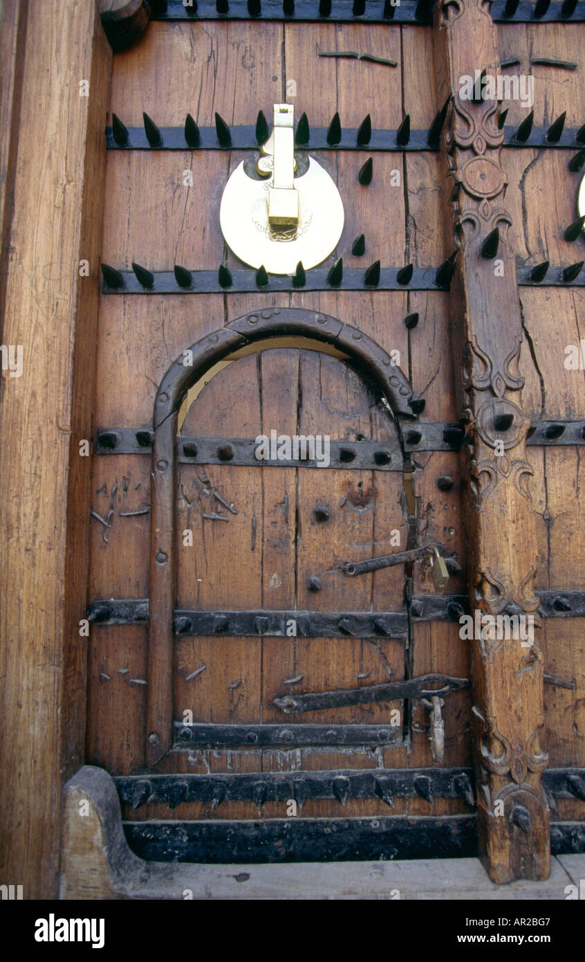 UAE Dubai museum traditional heavy wooden door Stock Photo Alamy