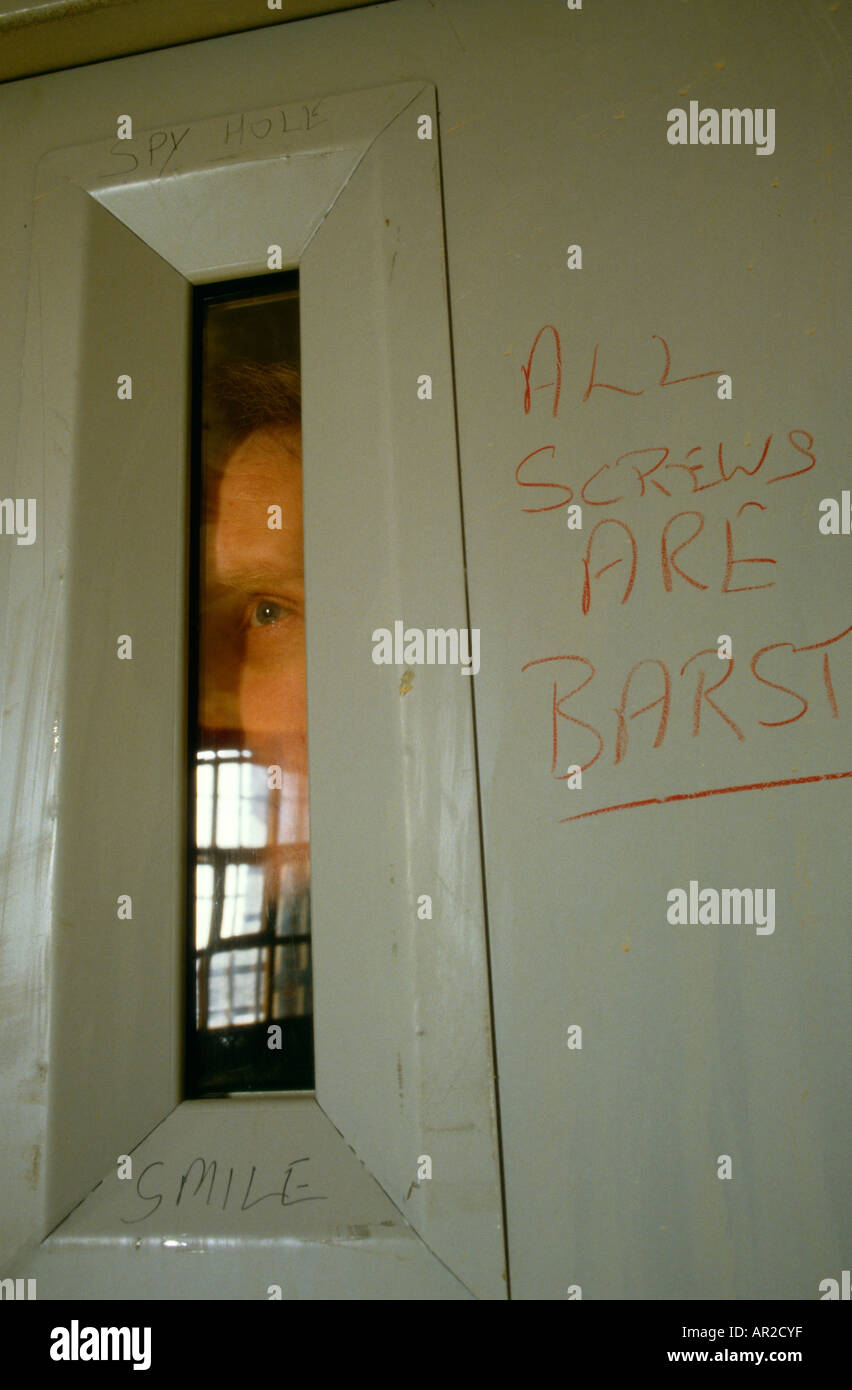prisoner in the 'sin bin', solitary confinement, Bedford Prison Stock
