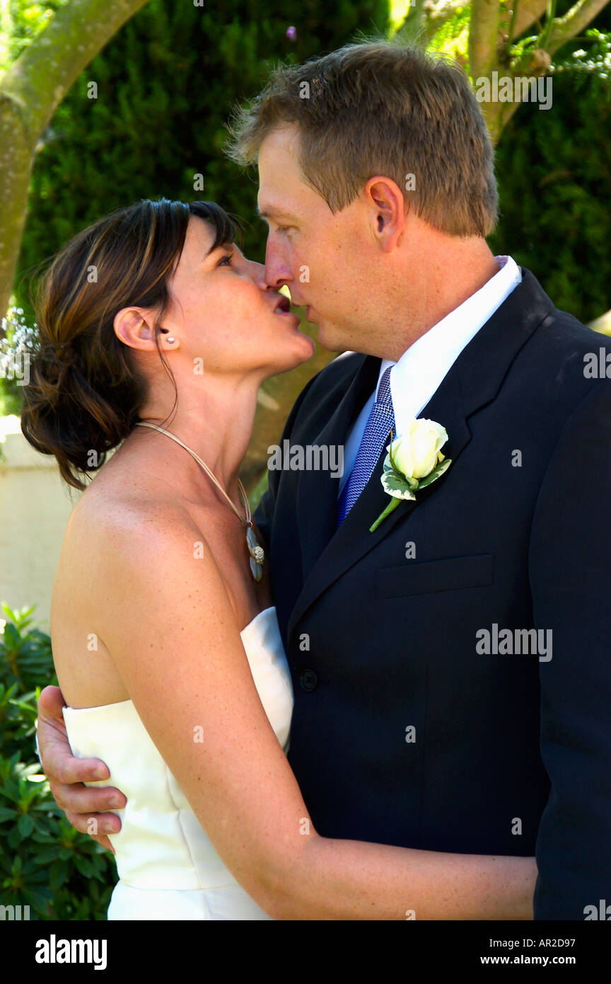 wedding kiss Stock Photo