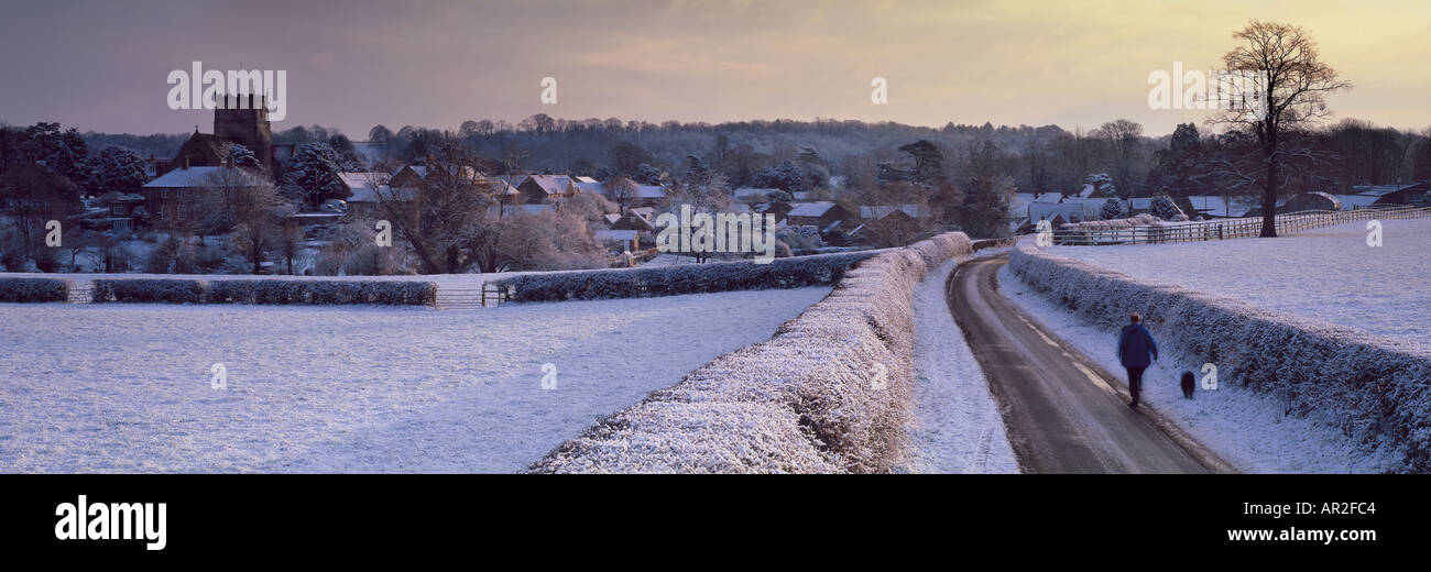 Milborne Port in the snow winter Somerset UK Stock Photo Alamy