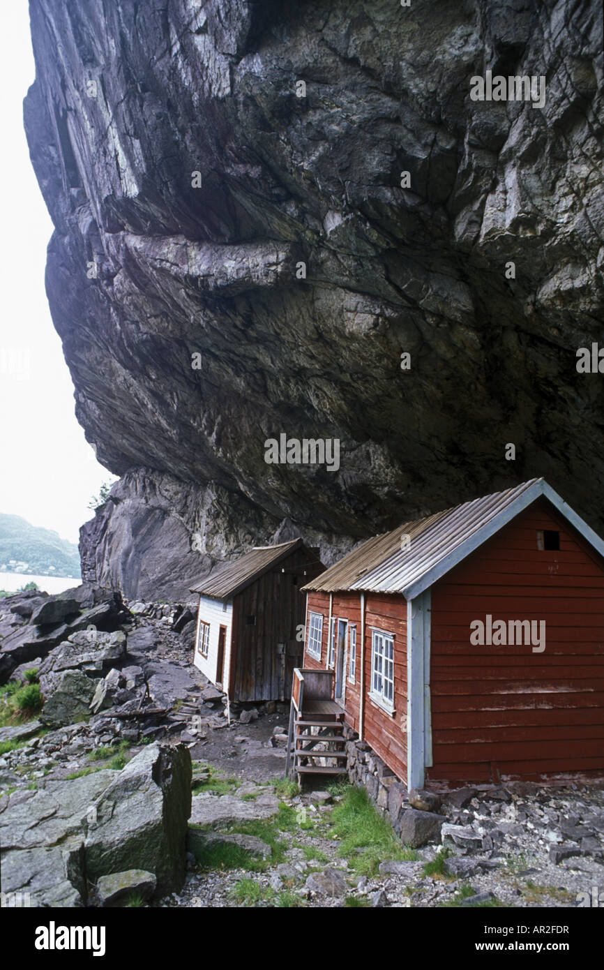 Old houses at Helleren in eastern Rogaland, Norway, Rogaland, Joessingfjorden Stock Photo
