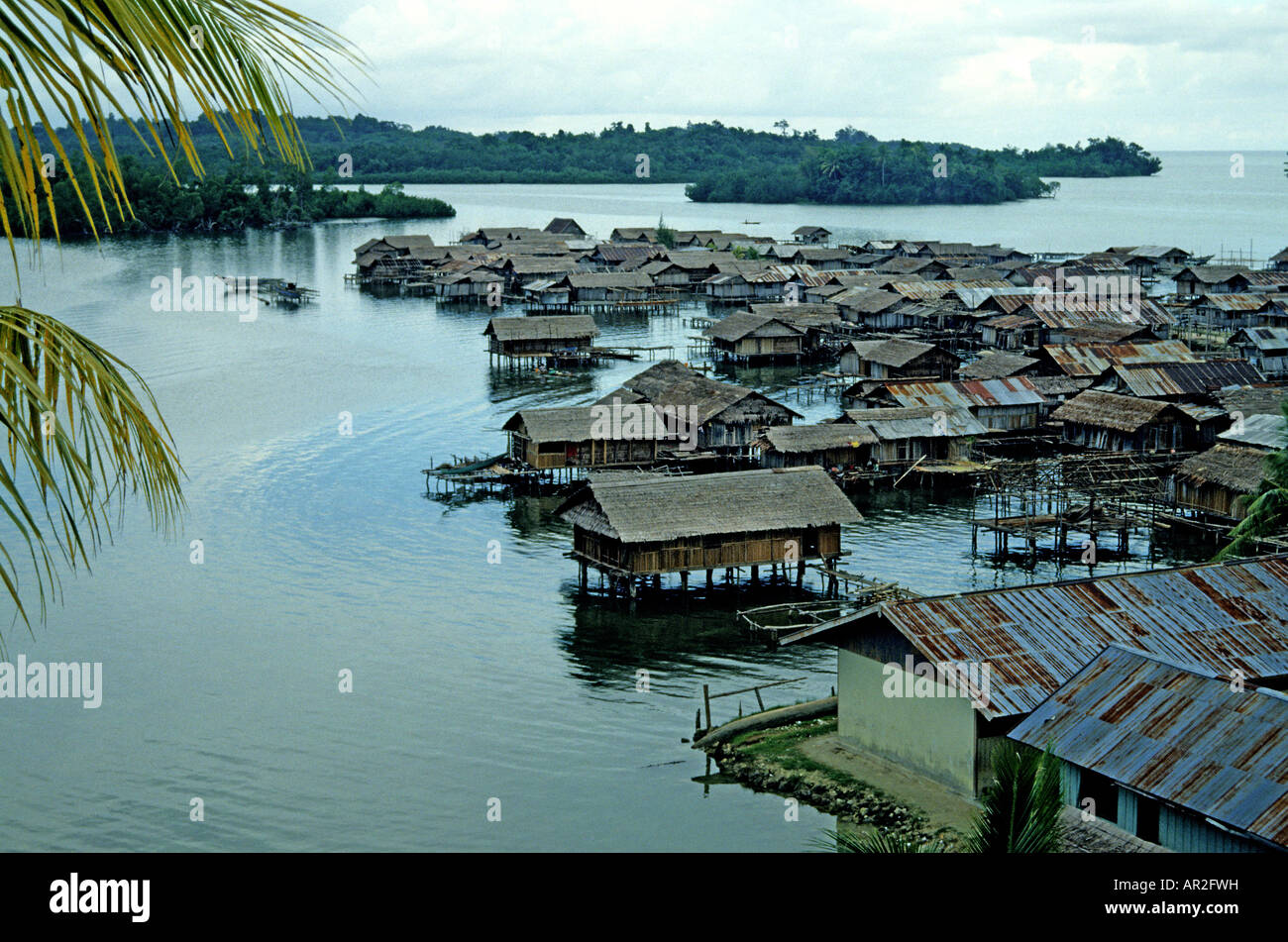 Sowek Biak water village  Biak Irian Jaya Indonesia New Guinea Supiori Korido Stock Photo