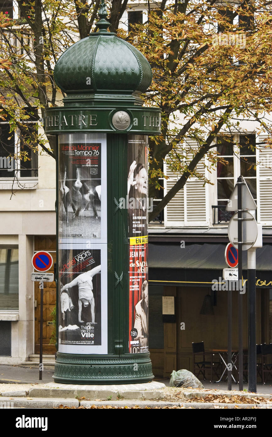 advertising column, France, Paris Stock Photo