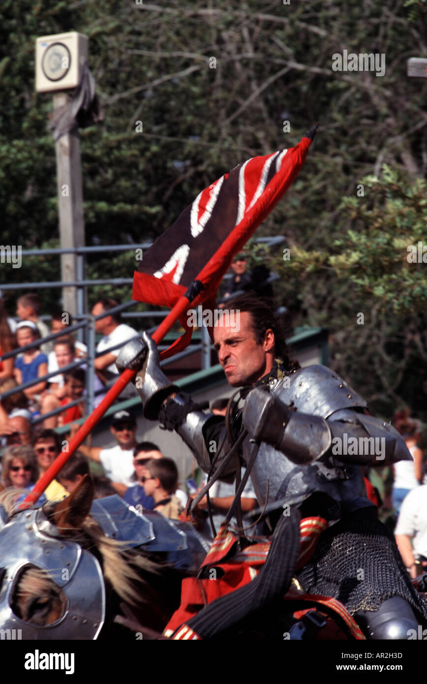 Jousting. "Knights" playing during a renaissance fair outside Kansas