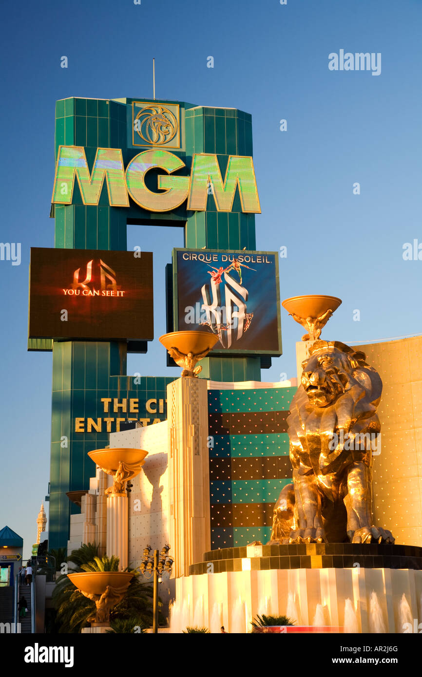 MGM Grand Hotel and Casino Las Vegas Strip Las Vegas Nevada Stock Photo