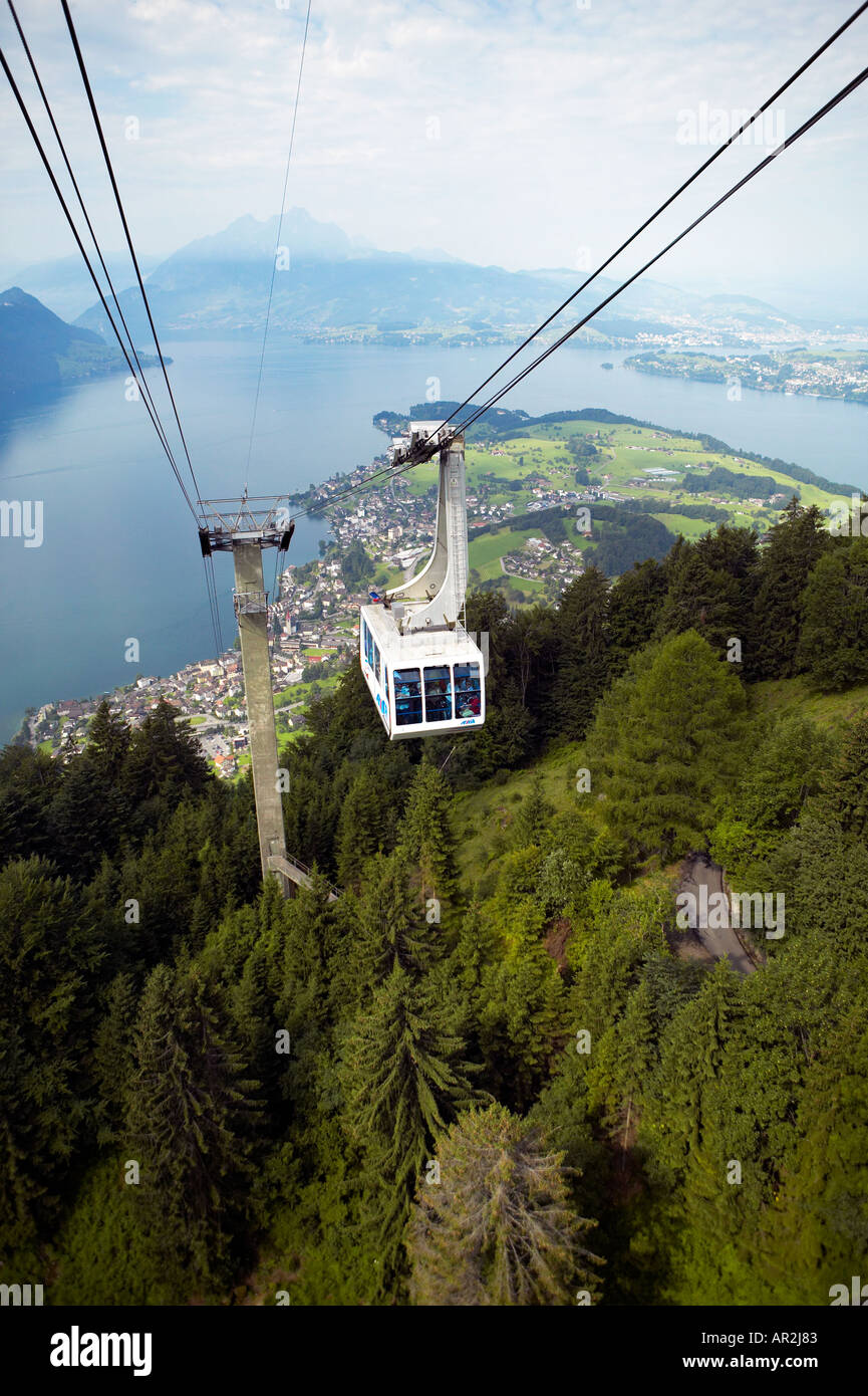 Cable car Mt Rigi Lake Lucerne Switzerland Stock Photo Alamy