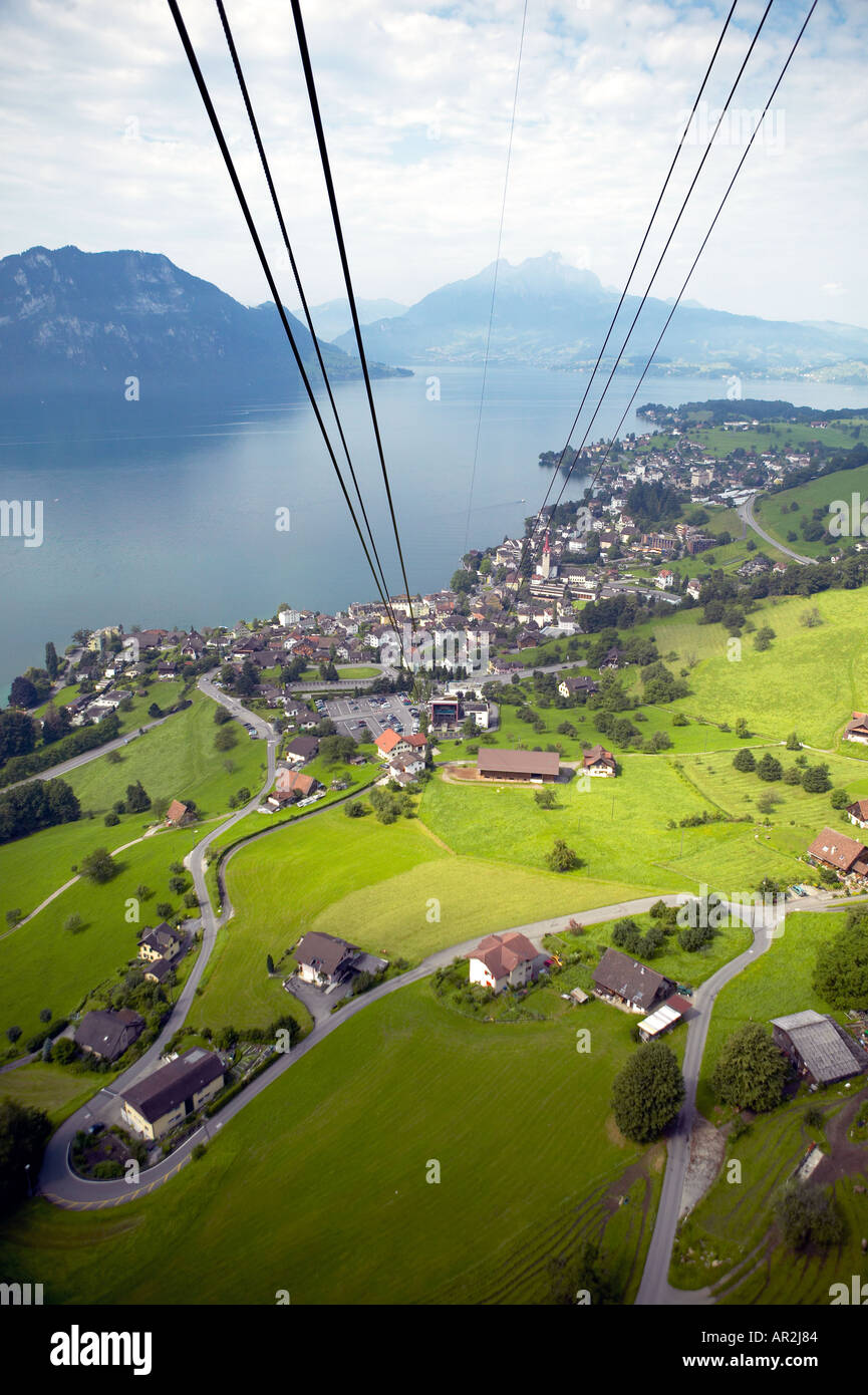 Cable car Mt Rigi Lake Lucerne Switzerland Stock Photo Alamy