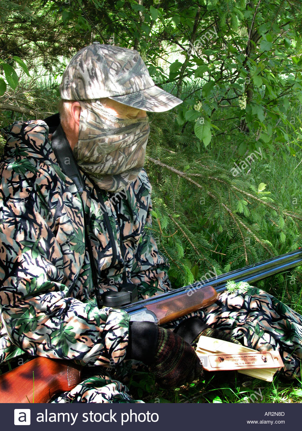 Download Wild Turkey Hunter In Full Camouflage With Face Mask Stock Photo Alamy PSD Mockup Templates