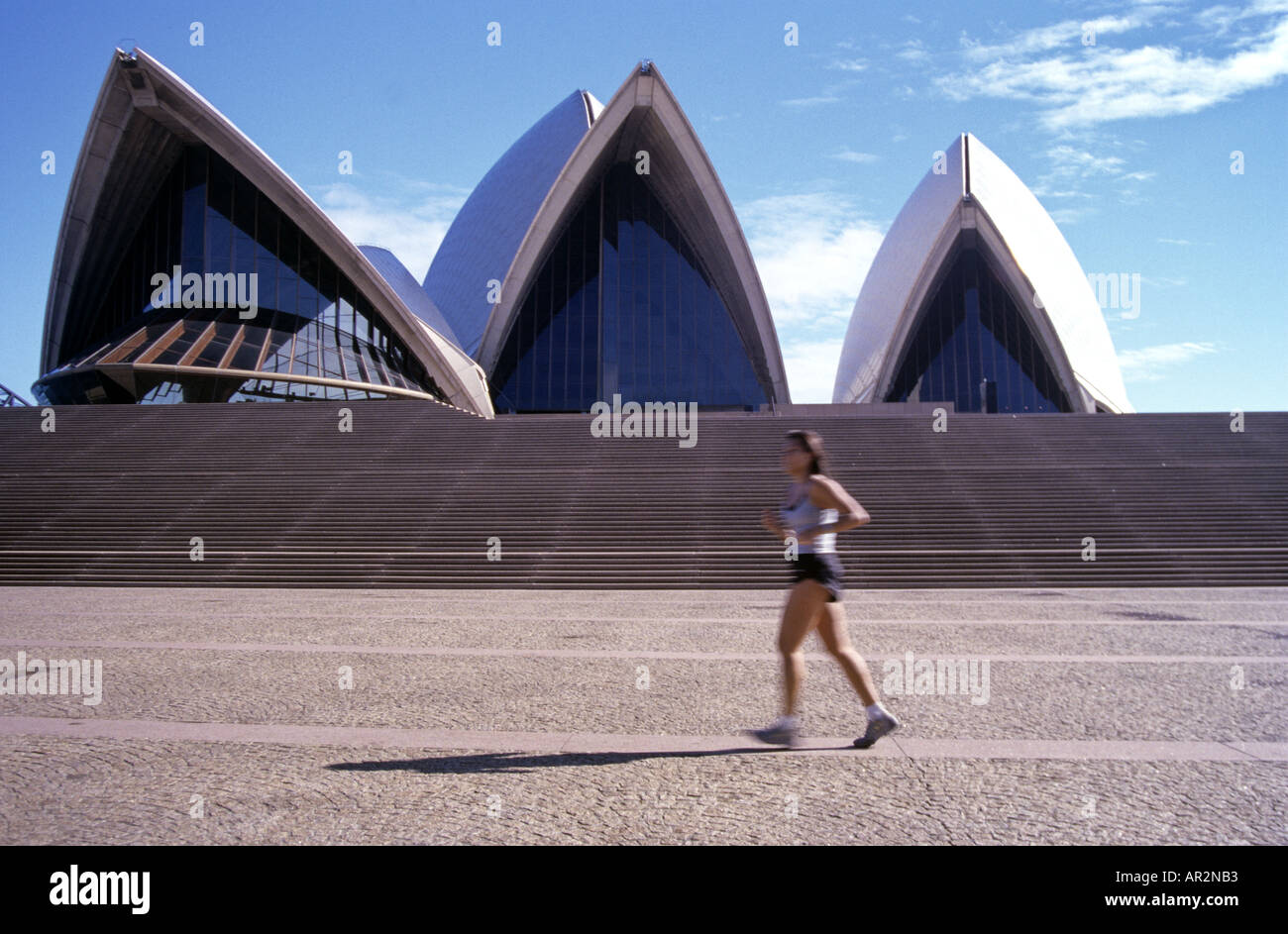 Jogging past Sydney Opera House, Sydney, NSW, Australia Stock Photo Alamy