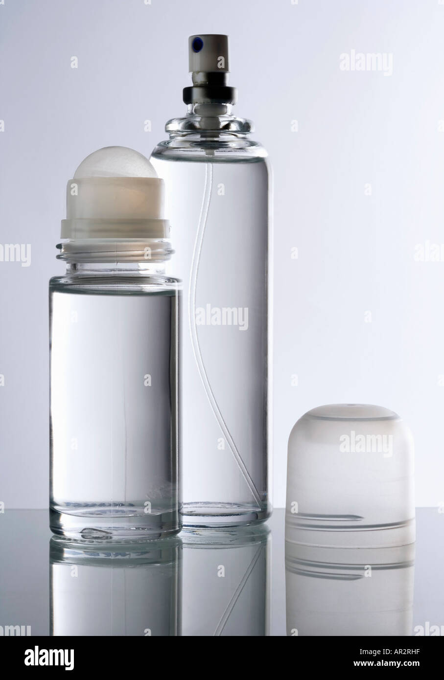 Glass deodorant and perfume bottle Stock Photo Alamy