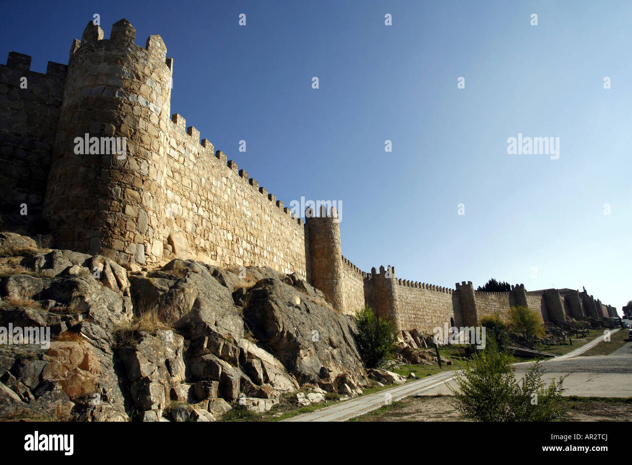 Medieval city walls, Avila, Spain Stock Photo