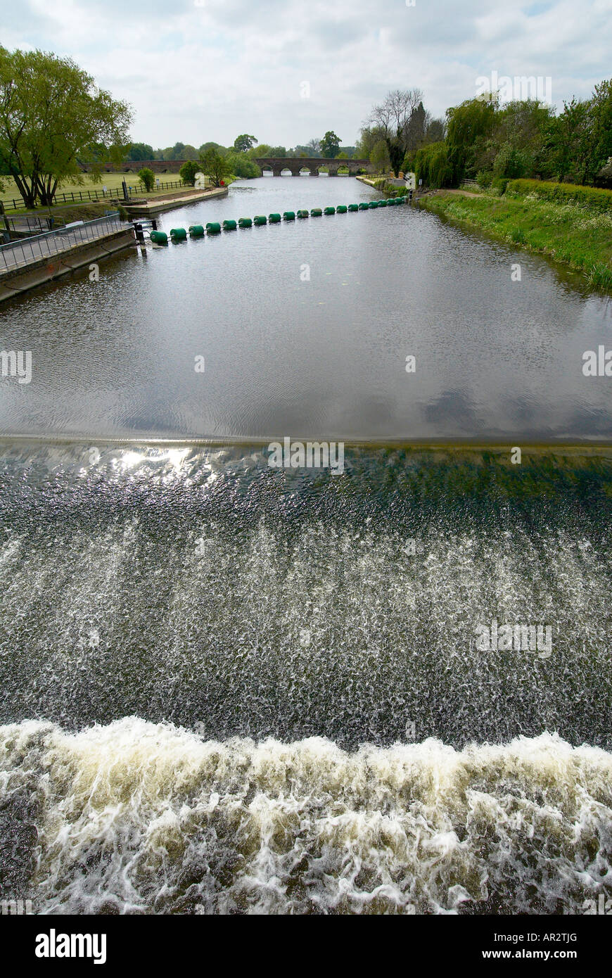 Weir at Great Barford Stock Photo