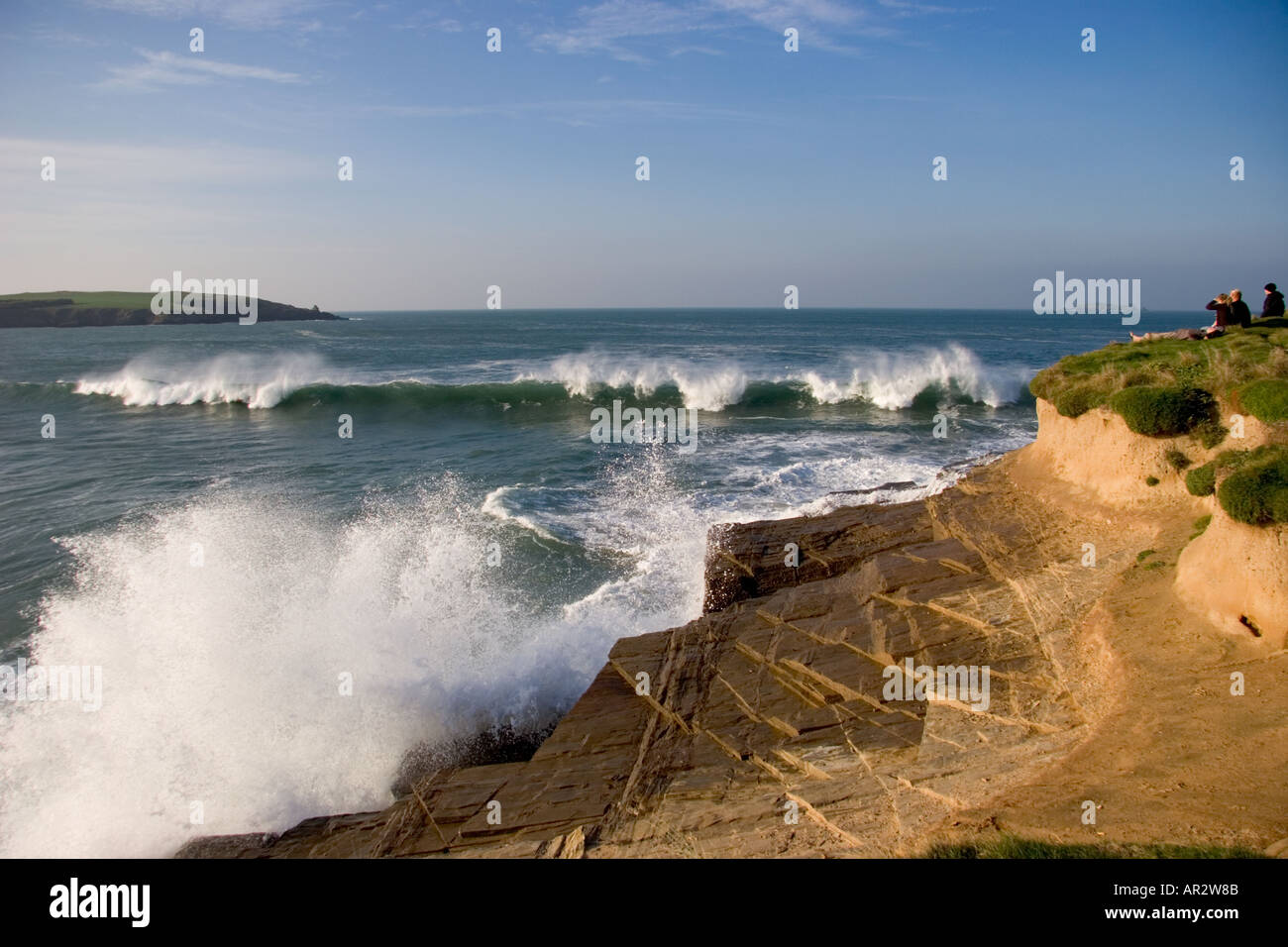 Surfing at Harlyn Bay near Padstow Cornwall UK Stock Photo Alamy