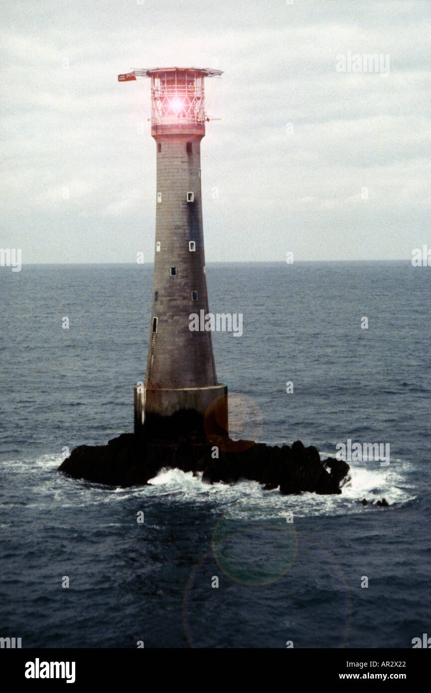 Bishop Rock Lighthouse Isles Of Scilly Atlantic Ocean England Uk Stock Photo Alamy