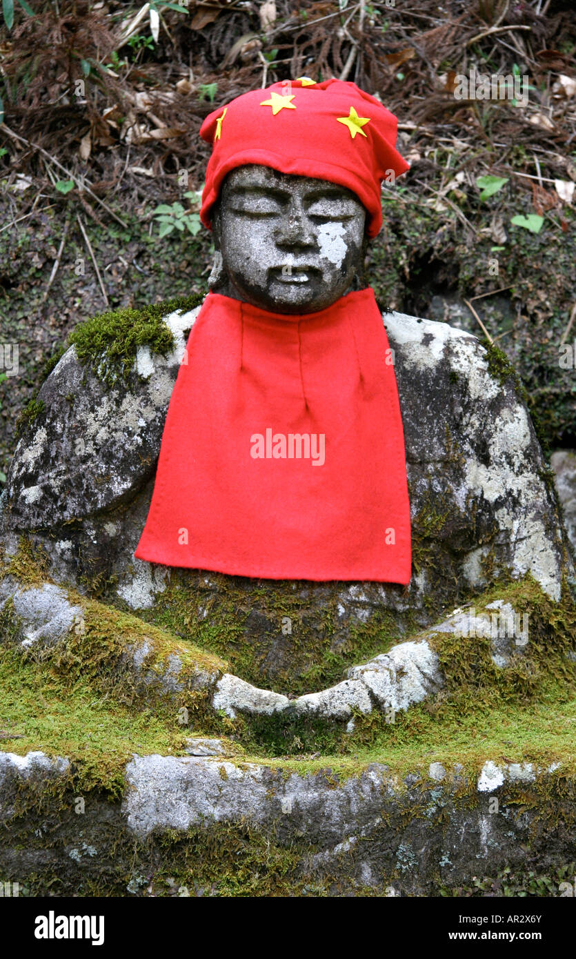 One of the Narabijizo, fifty statues of Jizo the Buddhist saint of travellers, Nikko National