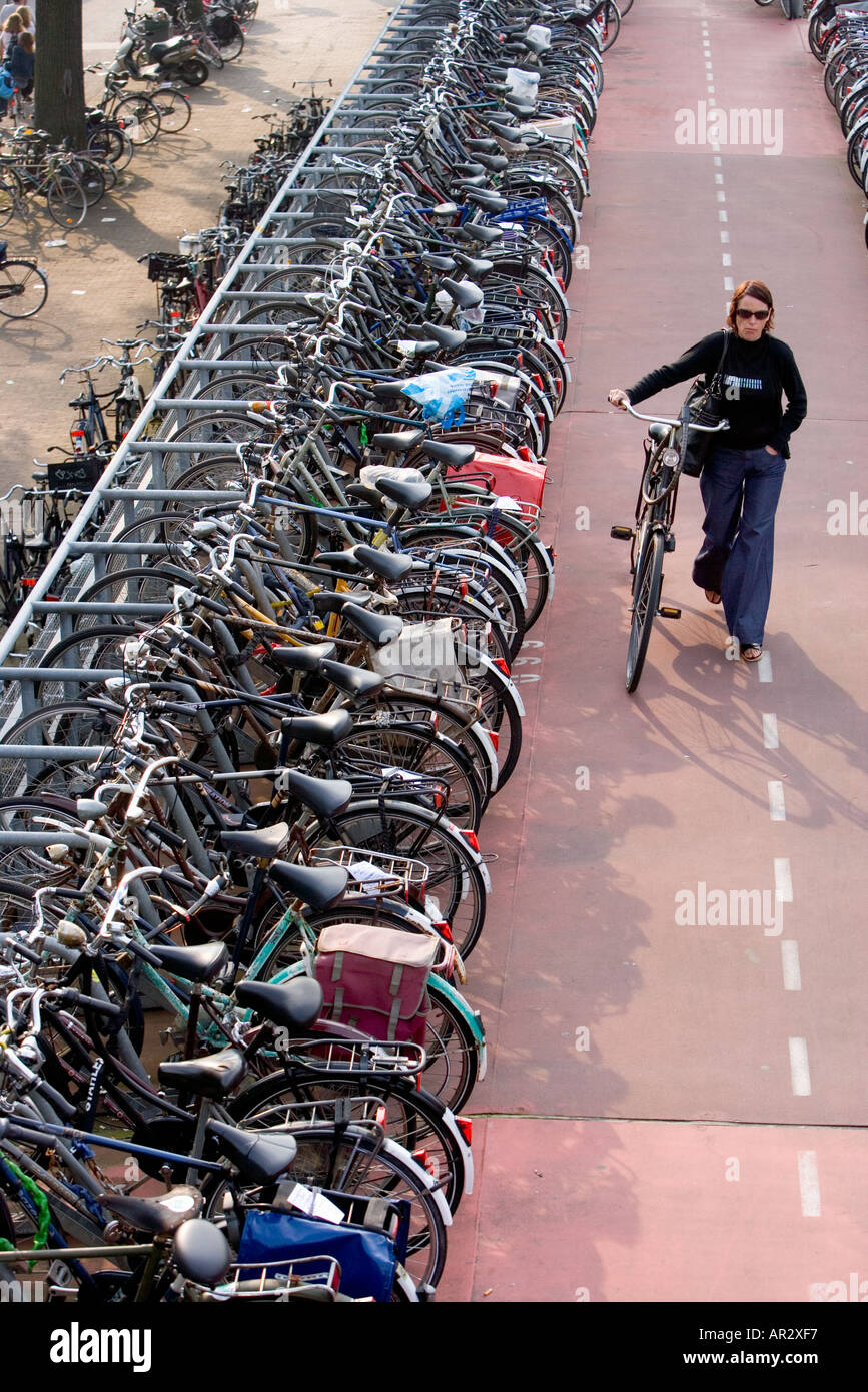 Central station bicycle park amsterdam hires stock photography and
